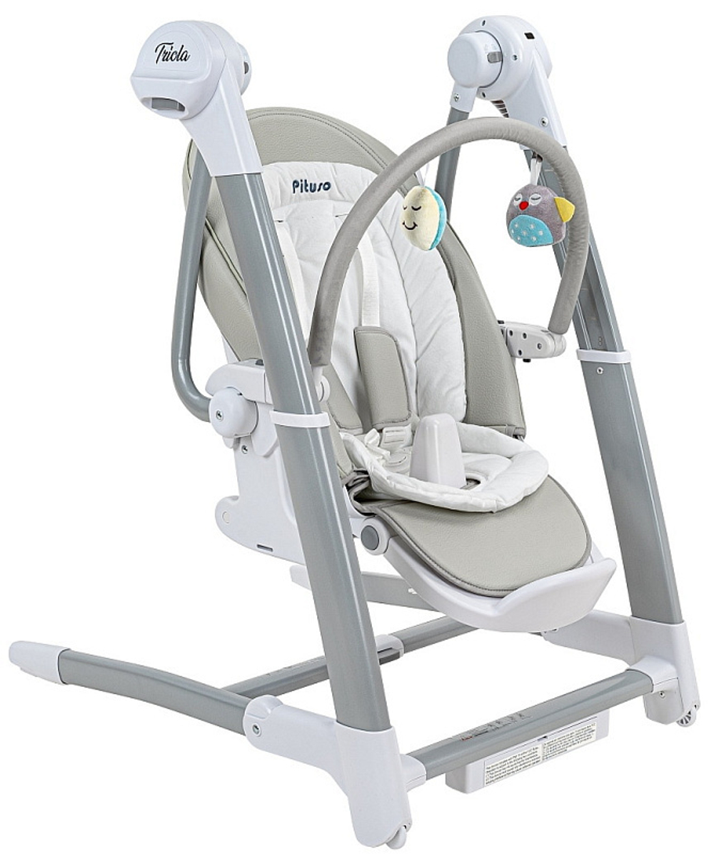 Стульчик для кормления Pituso Triola 3 в 1 Светло-серый
