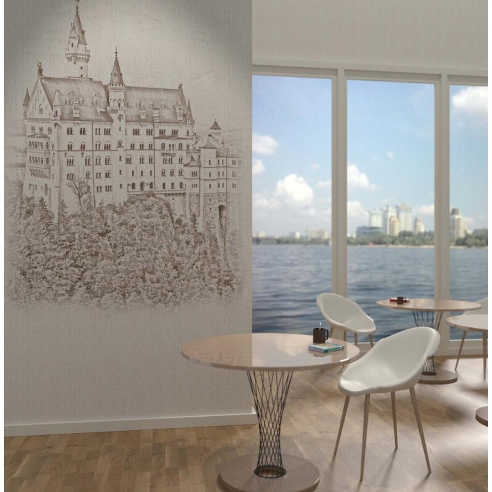 Ламинированная панель ПВХ ВЕК с цифровой печатью Травертино Бежевый - Бавария 2700х250мм