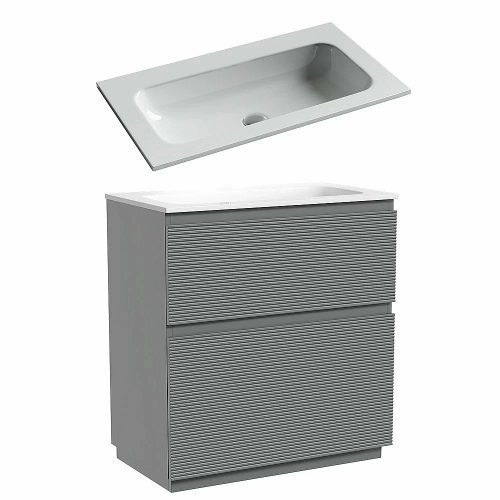 Тумба с раковиной Sancos FOLK Floor FL80FES/CN7012wx 80 Ergraut soft