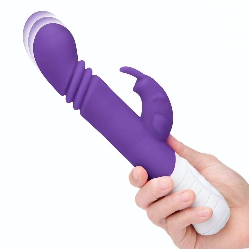 Фиолетовый массажер для G-точки Slim Shaft thrusting G-spot Rabbit - 23 см. (Цвет: фиолетовый)
