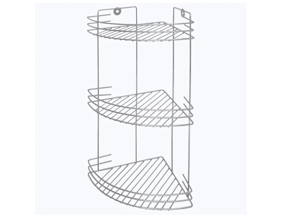 Полка 3-х ярусная угловая 19*19*40см хром