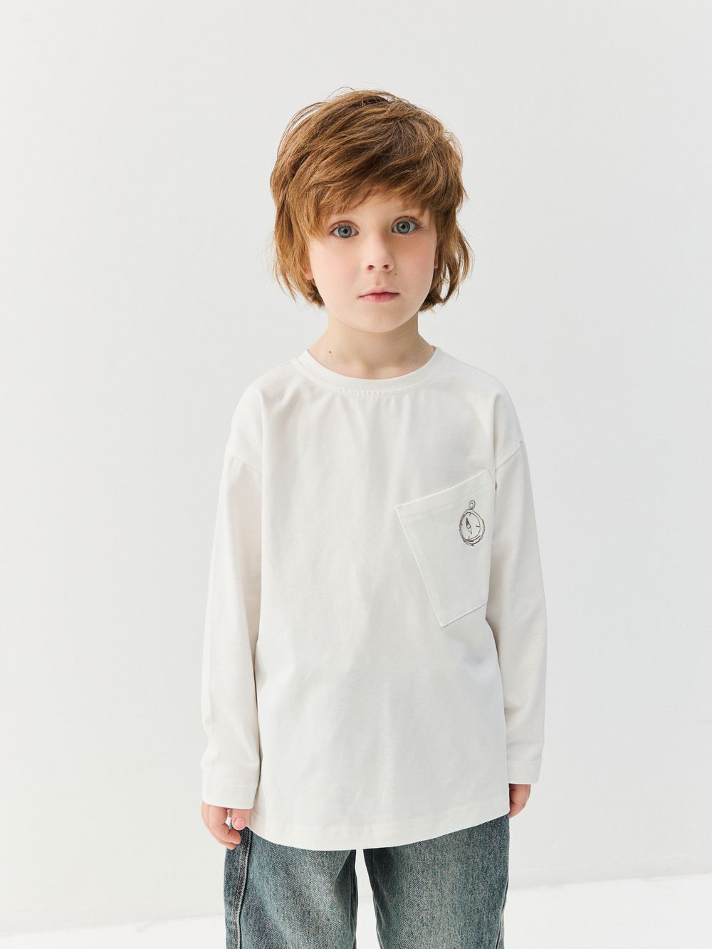 Лонгслив оверсайз "Молоко" с карманом