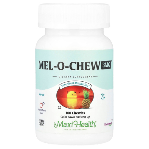 Maxi Health, Mel-O-Chew ™, натуральные ягоды, 3 мг, 100 жевательных таблеток