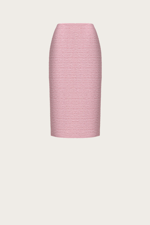 Юбка-карандаш из розового хлопкового твида