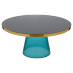 Столик кофейный odd, D75 см, черный/голубой
