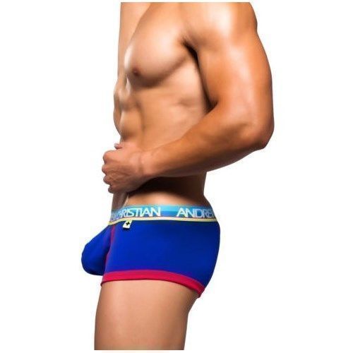 Мужские трусы боксеры синие Andrew Christian 9653 Werkin Boxer Show it  AC9653
