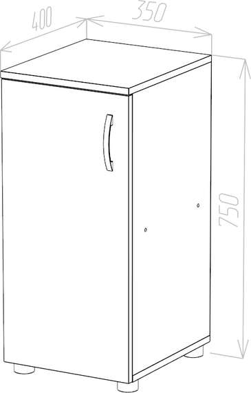 Стеллаж низкий узкий закрытый