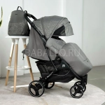 Коляска прогулочная Babalo 2024 Снег текстиль на черной раме