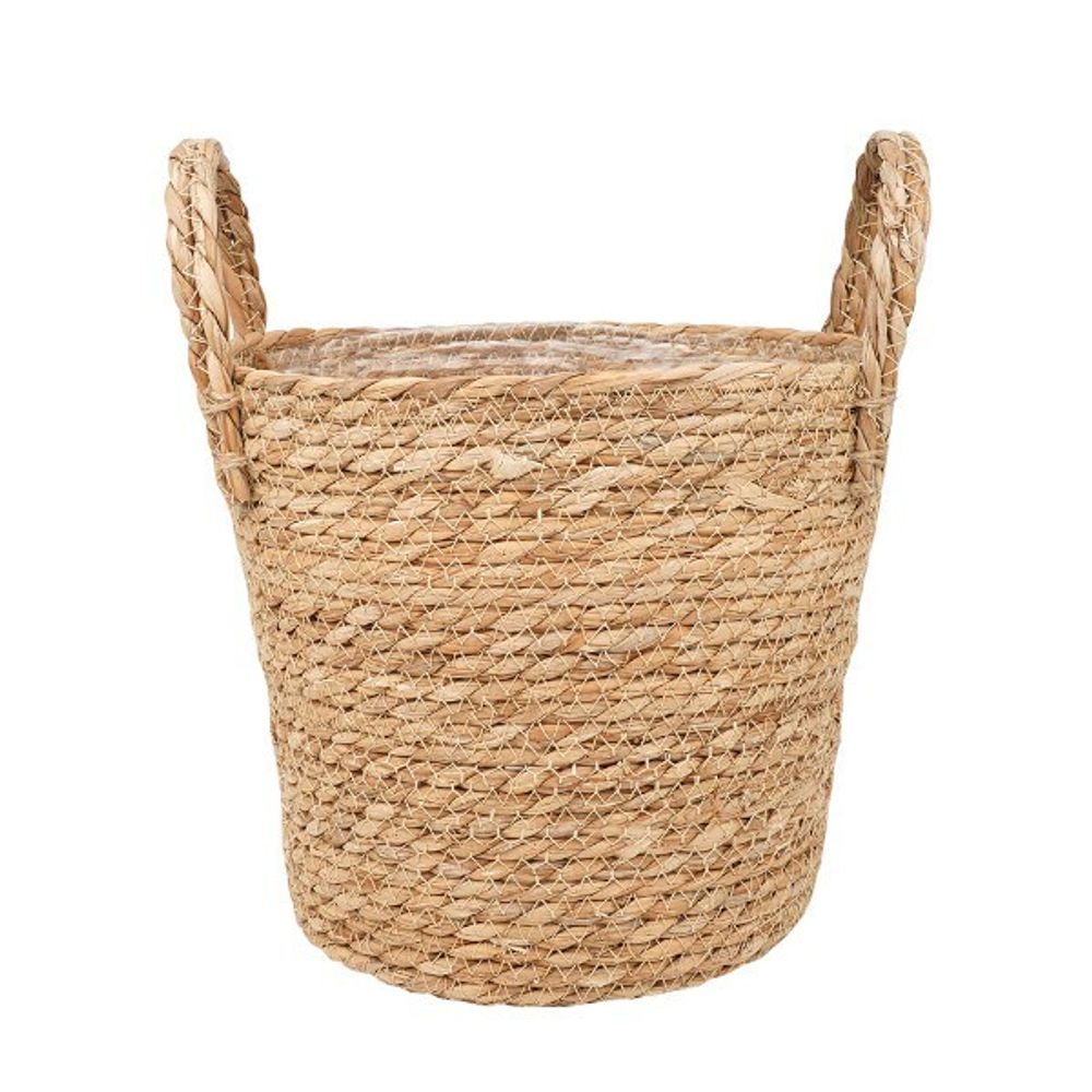 Кашпо плетеное &quot;Сафари&quot; с ручками, 4,5л внешний размер Д215 Ш215 В190, натуральный