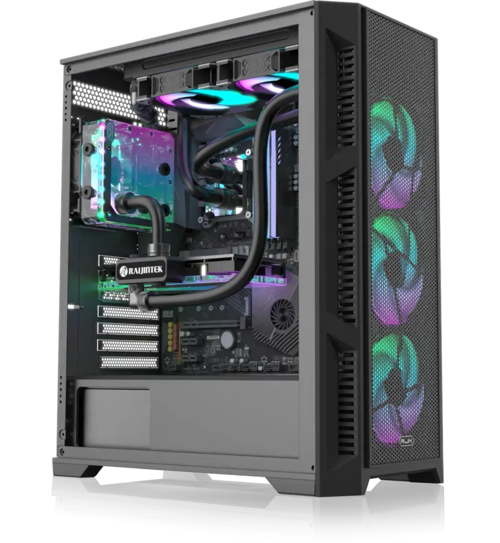 Корпус RAIJINTEK ARCADIA III-MS4, Mid-Tower, MATX, Mini-ITX, ATX, USB 2.0 Type-A, USB 3.2 Gen 1 Type-A, ARGB- 4x120мм,TG