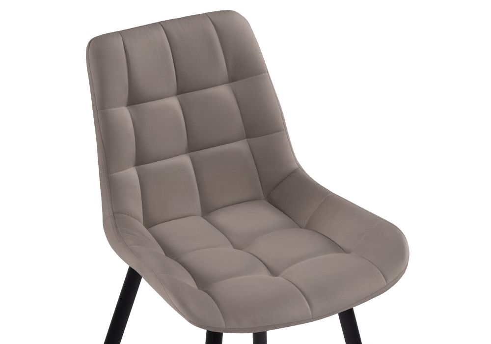 Стул на металлокаркасе Челси велюр латте / черный