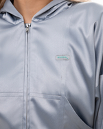SILVER SATIN HOODIE