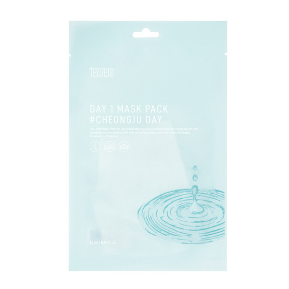 Тканевая маска с Сахаромицетами Tenzero Day 1 Mask Pack Cheongju