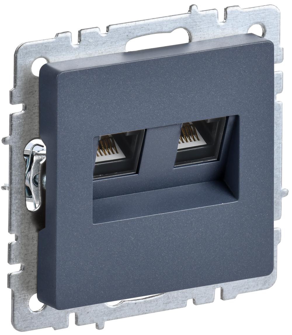 BRITE Розетка компьютерная двойная RJ45 кат.6 РК11-2-БрМ маренго IEK