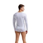 Мужской лонгслив белый с глубоким V-вырезом GAUVINE 5004