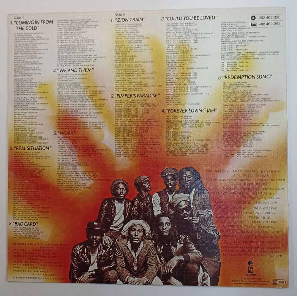 Винтажная виниловая пластинка Bob Marley and The Wailers Uprising (Germany 1980)