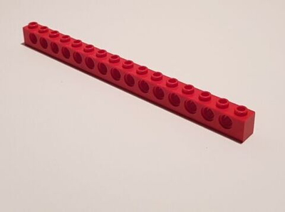 Lego 50шт Кирпич 1x16 с отверстиями (красный) 3703 / 370321