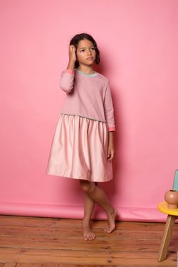 Платье с кантом РОЗА/МЯТА