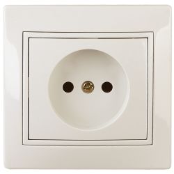Розетка Intro Plano 1-201-02 без заземления 2P 16А-250В IP20 СУ слоновая кость