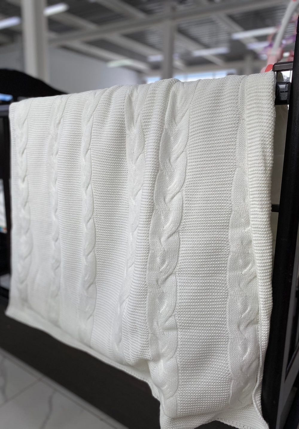 Плед вязаный на синтепоне "Выписка" (Цвет: Серый)