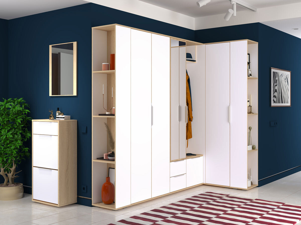 Обувница Куба 13.114 N (Дуб сонома , Белый премиум)