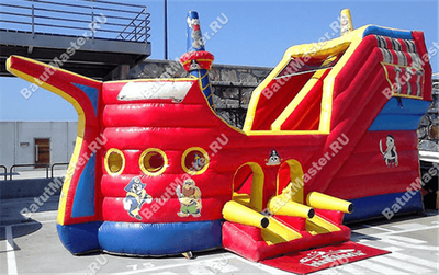 Детский надувной батут-горка "Пиратская шхуна"