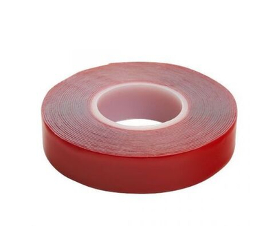 Скотч акриловый двусторонний 0.8х18 мм, длина 5м, прозрачный, красная подложка Stekker INTP5-0818-5 39146