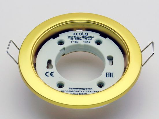 Спот Ecola GX53 220V 38*106 золото FG53H4ECB