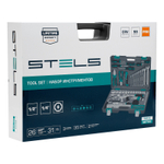 Набор инструментов, 1/2", 1/4", CrV, пластиковый кейс 98 предметов Stels