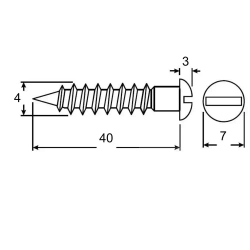 Шуруп полукруг 4х40 с дюбелем 6х35 белый, 50шт.