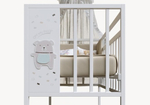 Кровать детская Mini Loft 3D - Oh my bear поперечный маятник (белый) 1200х600