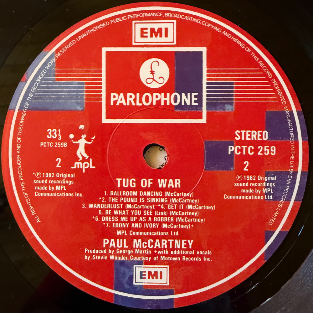 Paul McCartney – Tug Of War (Англия 1982г.)Т