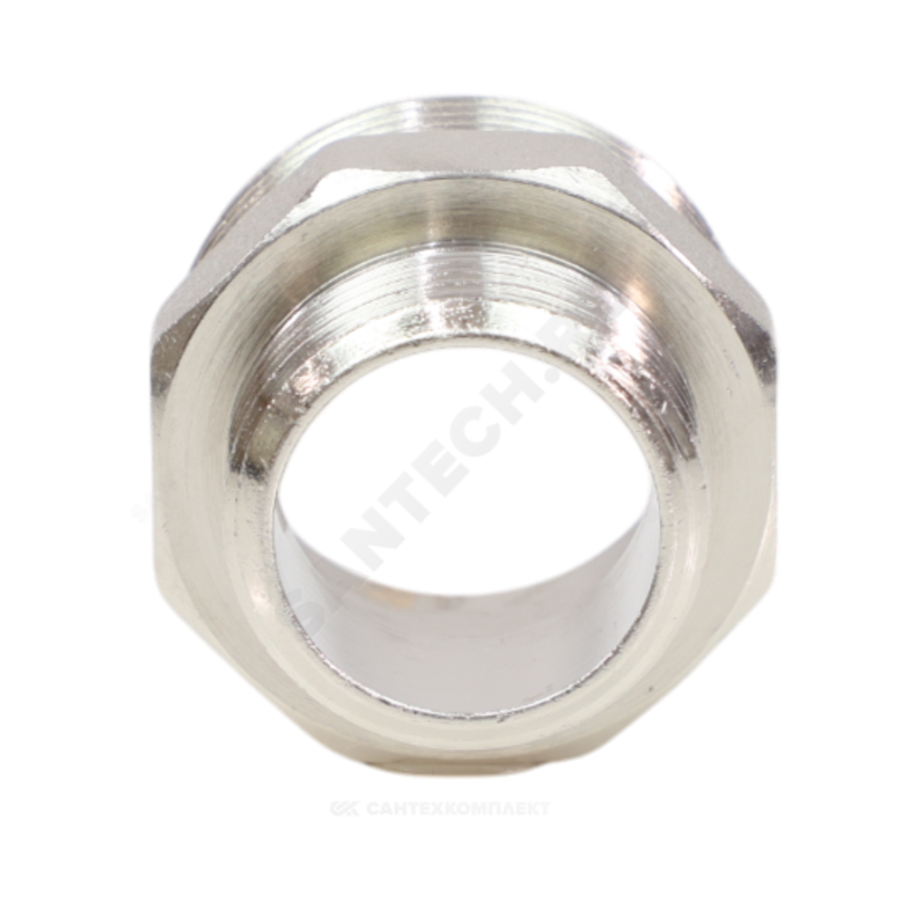 Ниппель латунь никель переходной Ду 32х25 (1 1/4"х1") НР VALFEX VF.580.N.114.100