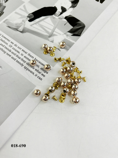 ЗОЛОТО Металлик Бусы 8 мм (в упаковке 100 шт)