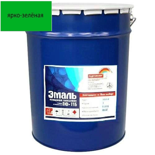 Эмаль ПФ-115 РАДУГА Ultra Lines  яр-зеленая 10кг
