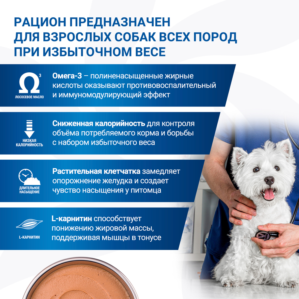 Влажный корм диетический Monge VetSolution Dog Diabetic and Obesity Диабетик и Обесити для собак при сахарном диабете и лишнем весе 400 г - 12 шт