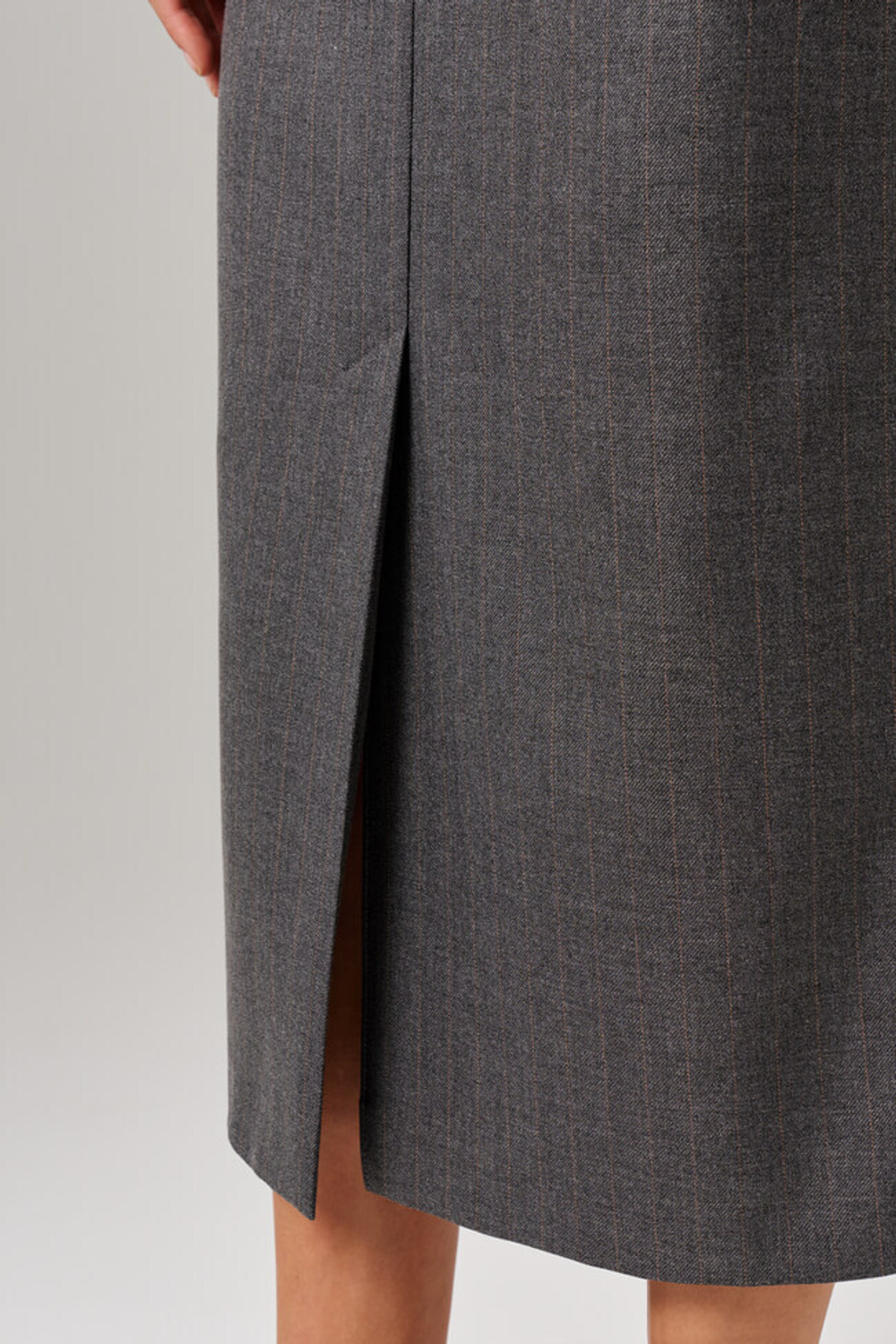 4863 Юбка женская (темно-серый полоска)