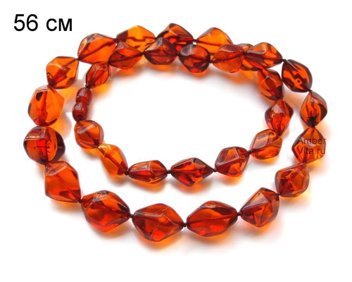 бусы янтарь гранёный