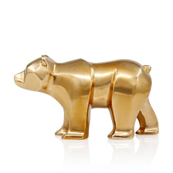 Статуэтка Медведь - фигурка в виде мишки из бронзы, вид боком 1