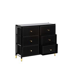 Комод Leset Хайди 6 ящиков (Черный), Mebel IMPEX