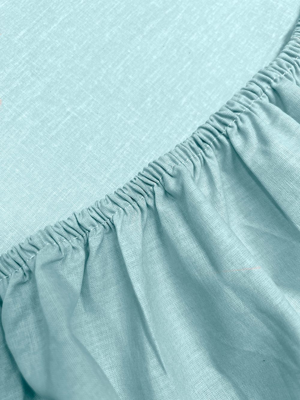 Постельное белье перкаль Сказка "Котики (мята)" евро Наволочка 50х70 см 2 шт Простынь на резинке 180x200 см Пододеяльник 200x215 см