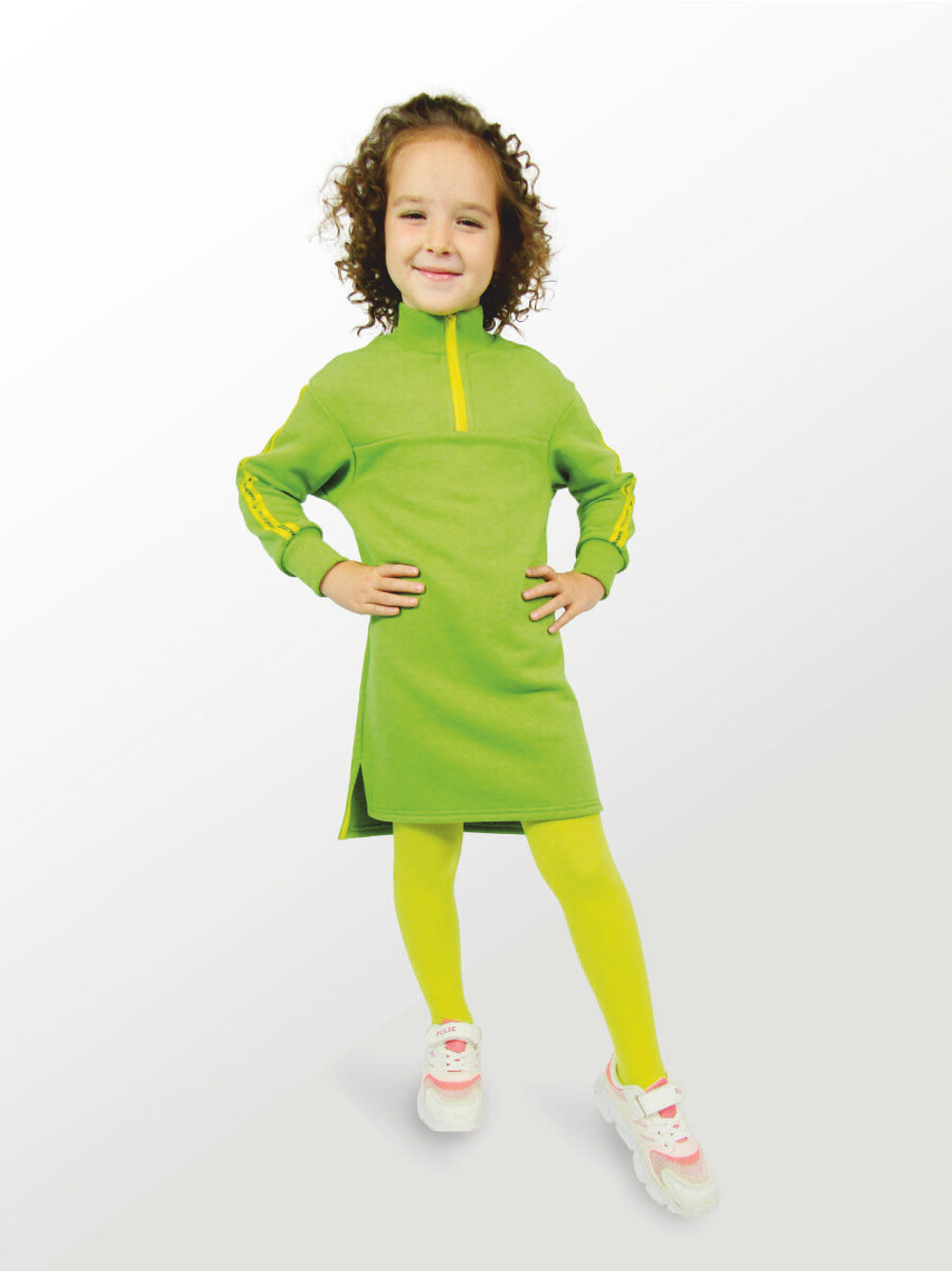 Платье для девочки, модель №1, рост 110 см, зеленое