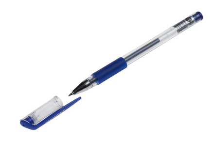 Ручка гелевая Urgent Silwerhof синяя 0.7мм с резиновым упором корпус прозрачный пластиковый