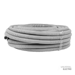 Труба гофр, ПВХ с протяжкой d25 мм (25 м) серая EKF-Plast