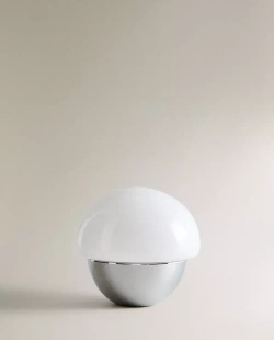 ZARA HOME ОВАЛЬНАЯ НАСТОЛЬНАЯ ЛАМПА, СЕРЕБРО