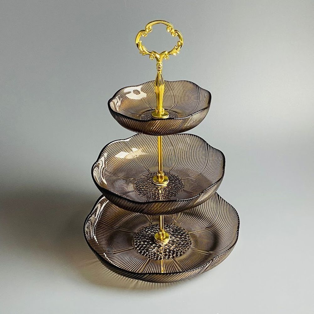 Lenardi 200-159 Трехъярусная этажерка в под.уп.(х12)Стекло