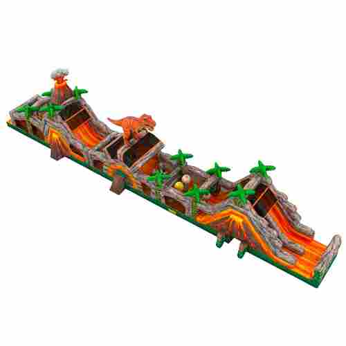 Надувная полоса препятствий «Остров динозавров», 30×3,3×5,2 м