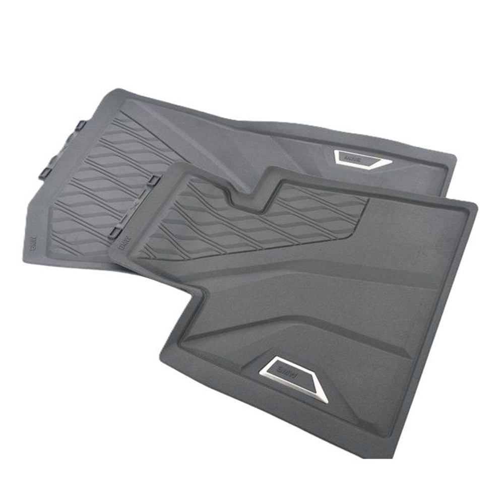 Коврики BMW XM G09 всепогодные резиновые (4шт) (перед с высокими бортиками + задн с низкими бортиками)