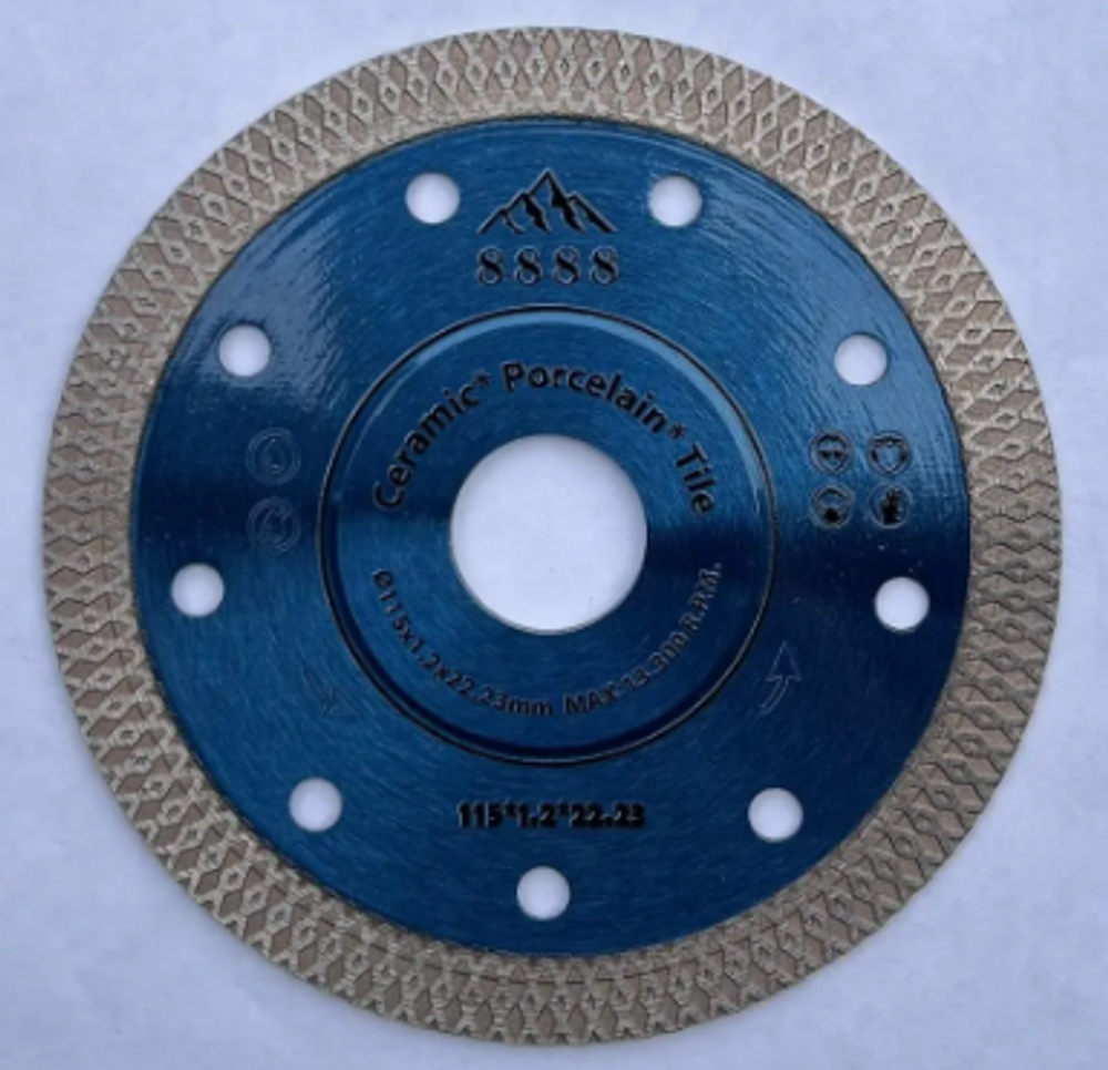 Диск алмазный отрезной, Турбо (125х1,2х22.23 мм) Ультратонкий Х-тип "8888" HM402