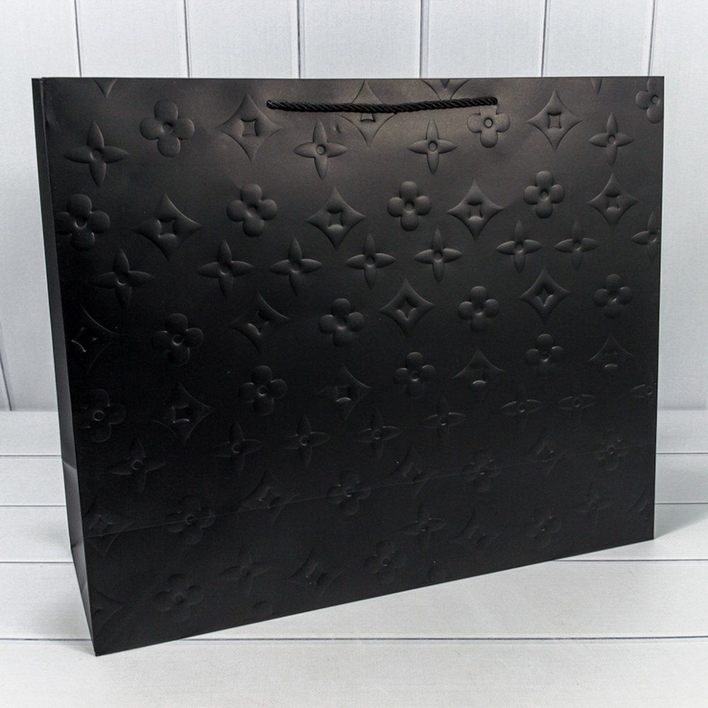 Пакет подарочный 55х45х20см Фигуры и узоры "Узор" (Черный)